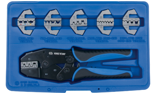 7 PC. Interchangeable Ratchet Crimping Tool Set_42107GX