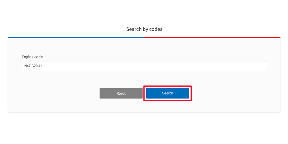 Engine timing tool step 2 Option B_Click ‘Search’