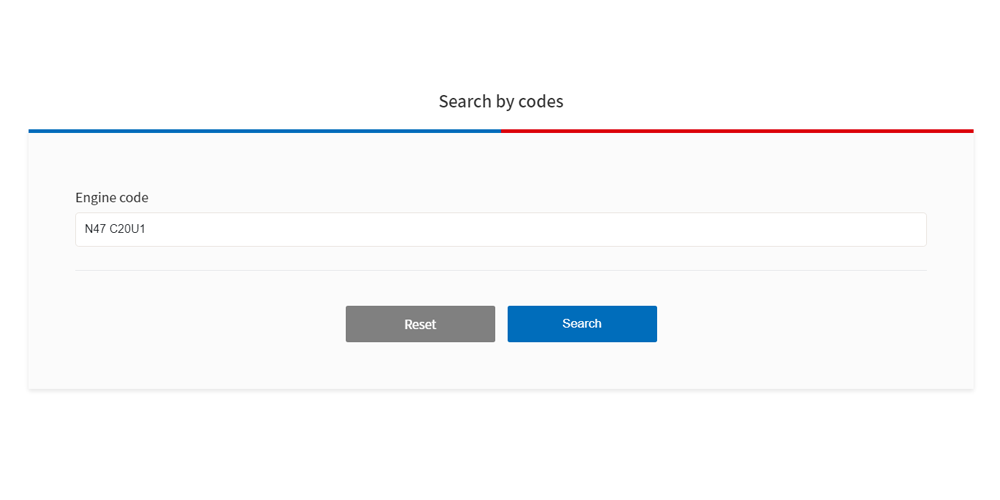 Engine timing tool step 2 Option B_Fill in the engine code