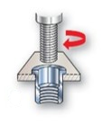 Threaded insert rivet operating step-1