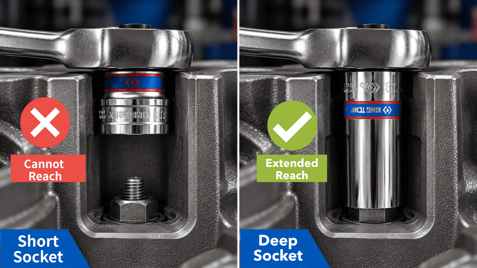 Difference between deep socket and standard socket - 2